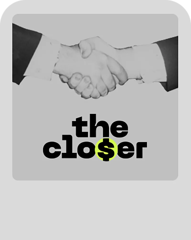 The Closer podcast playing on a phone